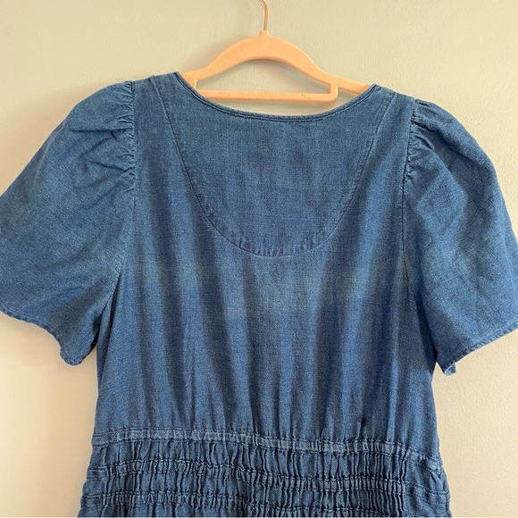Anthropologie Maeve Somerset Jean Chambray Tiered Maxi Dress - Picture 4 of 8